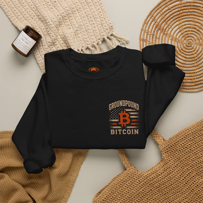 GroundPound Bitcoin American Flag Crewneck Sweatshirt - view 5