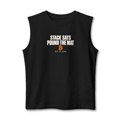 Ground Pound Bitcoin “Stack Sats, Pound the Mat” Muscle Tank - view 2
