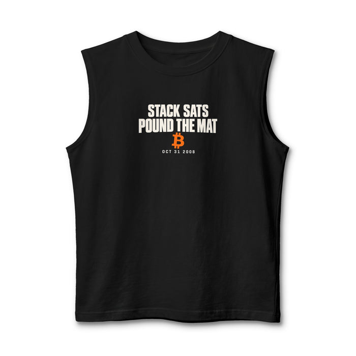 Ground Pound Bitcoin “Stack Sats, Pound the Mat” Muscle Tank - view 2