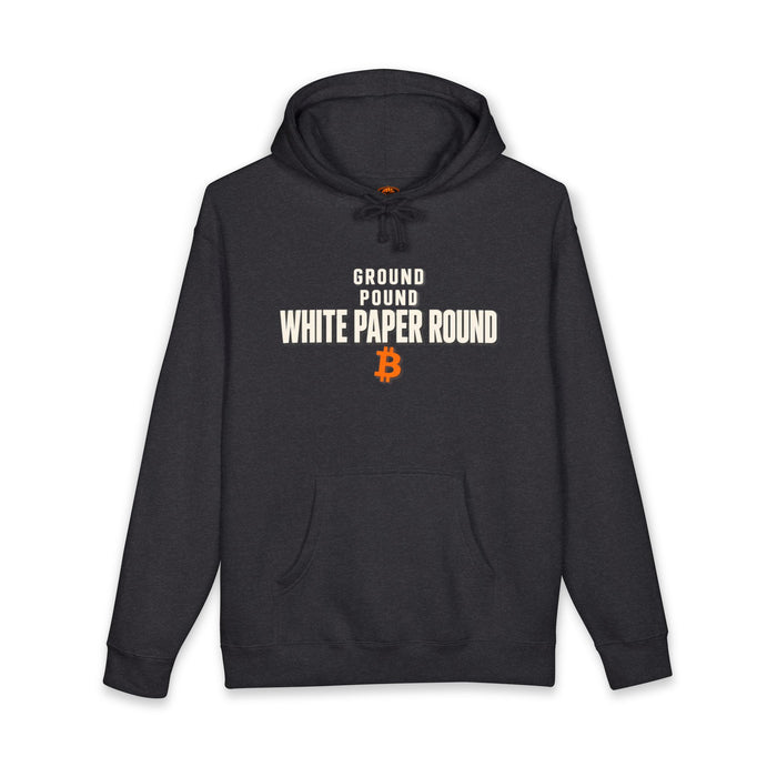 Bitcoin Hoodie — “Ground Pound White Paper Round” Crypto Sweatshirt - view 1