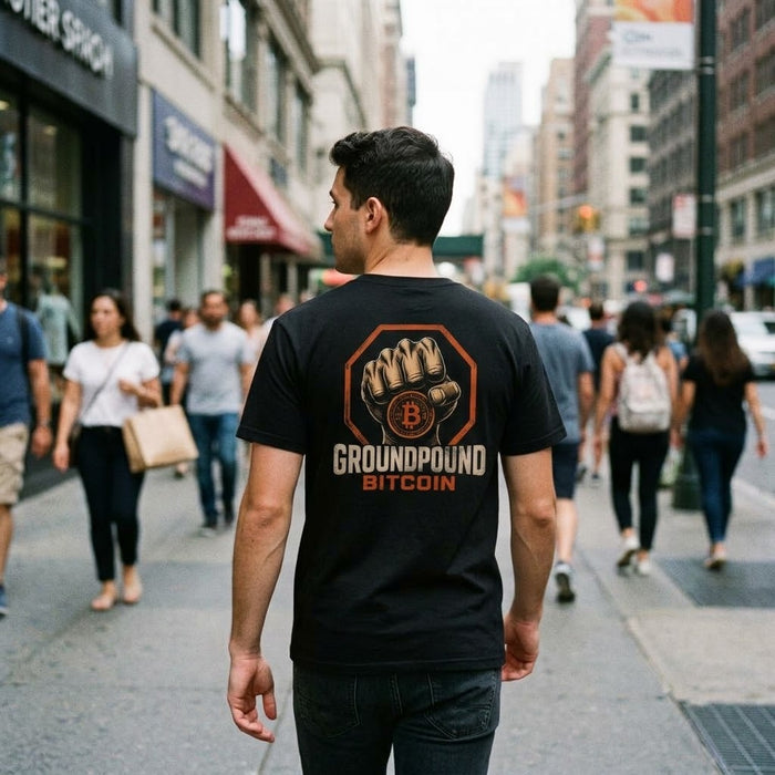 Ground Pound Bitcoin T-Shirt – Crypto Enthusiast Graphic Tee - view 1