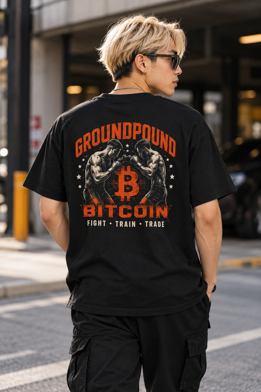 GroundPound Bitcoin Fight Train Trade T-Shirt - view 1