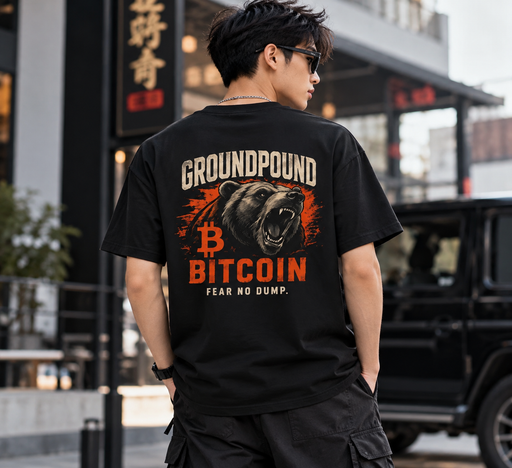 GroundPound Bitcoin Fear No Dump Bear Graphic T-Shirt - view 1