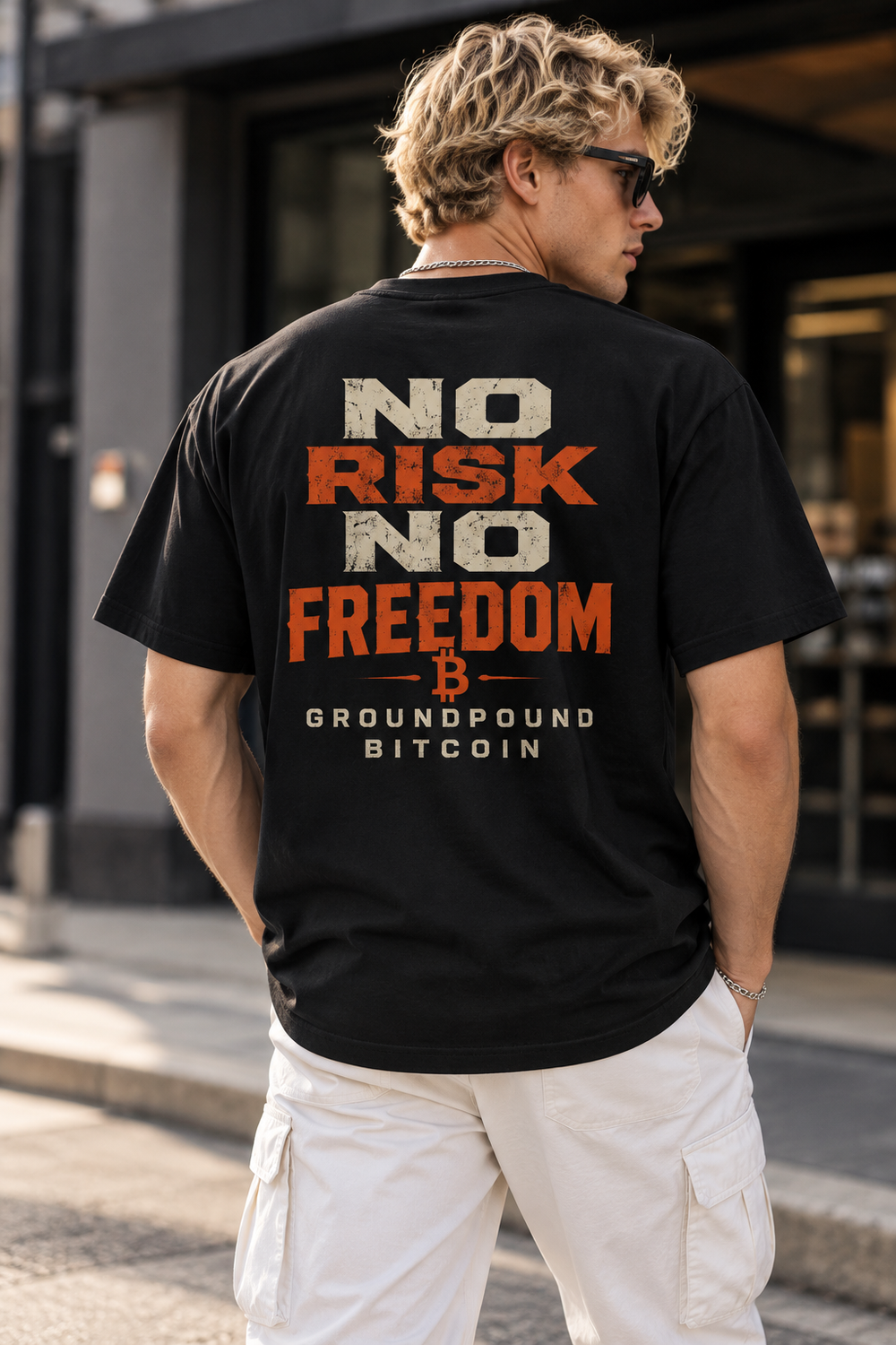 No Risk No Freedom Bitcoin T-Shirt - view 1