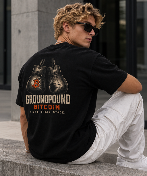 Groundpound Bitcoin Boxing Gloves T-Shirt - view 1
