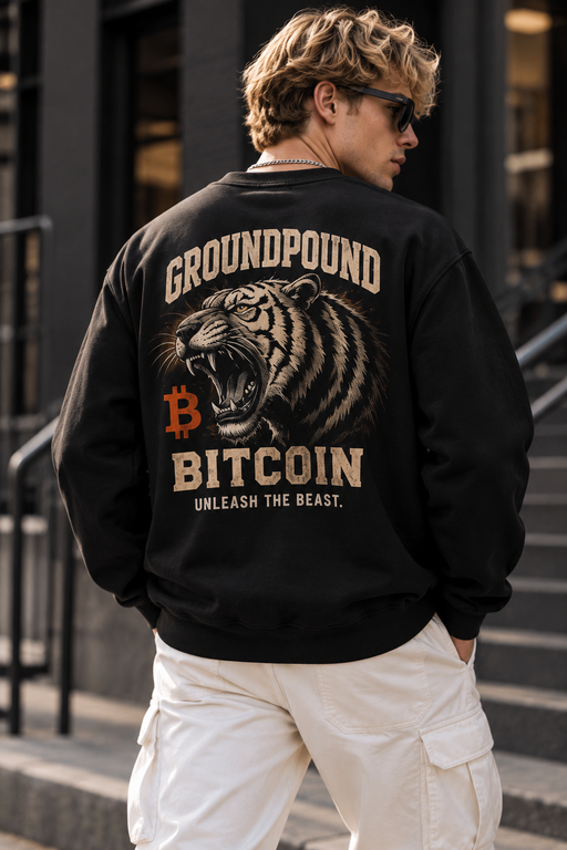 Ground Pound Bitcoin Tiger Crewneck Sweatshirt - view 1