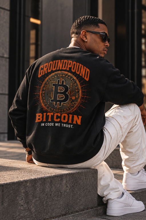 Ground Pound Bitcoin “In Code We Trust” Sweatshirt - view 1
