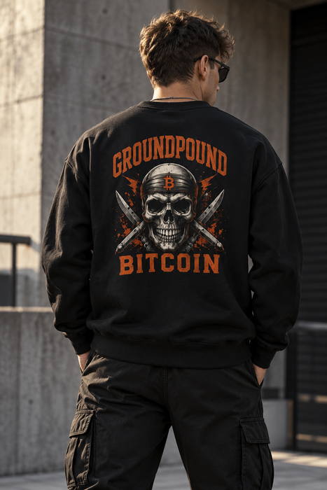 GroundPound Bitcoin Skull Crewneck Sweatshirt - view 1