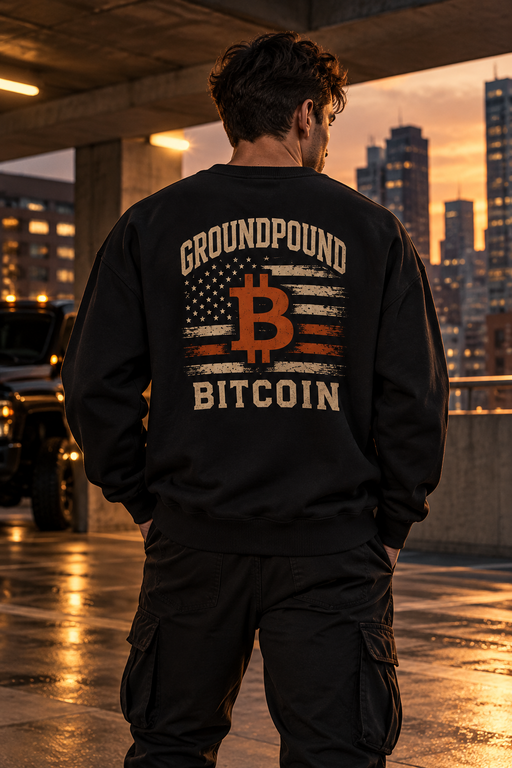 GroundPound Bitcoin American Flag Crewneck Sweatshirt - view 1
