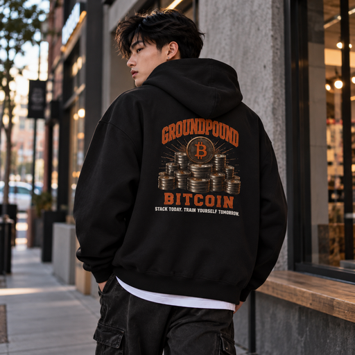 Ground Pound Bitcoin “Stack Today. Train Yourself Tomorrow” Hoodie - view 1