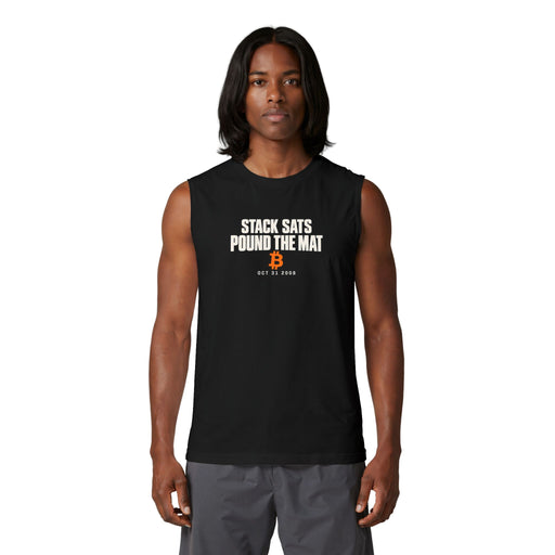 Ground Pound Bitcoin “Stack Sats, Pound the Mat” Muscle Tank - view 1
