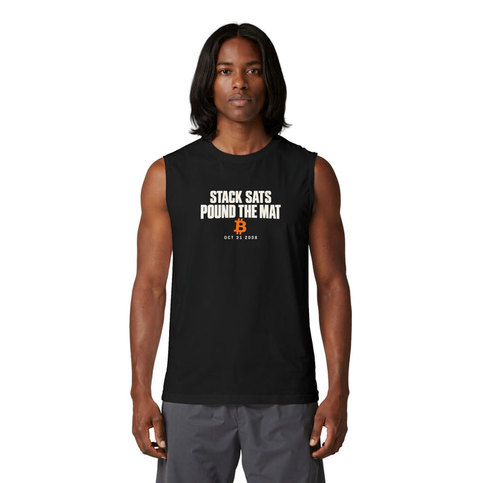 Ground Pound Bitcoin “Stack Sats, Pound the Mat” Muscle Tank - view 1